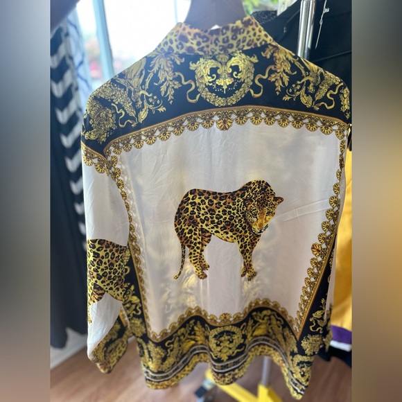 Vintage Italian Paolo Santini - Italian - Versace Baroque Style Print - Size 16 - Picture 6 of 9